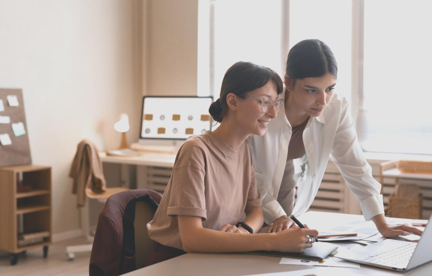 Modern financial planning workspace with collaborative team environment